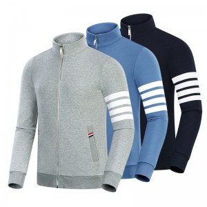 Mùa xuân và mùa thu mới bốn quán bar cotton thời trang bình thường cổ áo cổ áonam và áo choàng dài tay áo dài tay áo dài tay áo khoác áo choàng dài