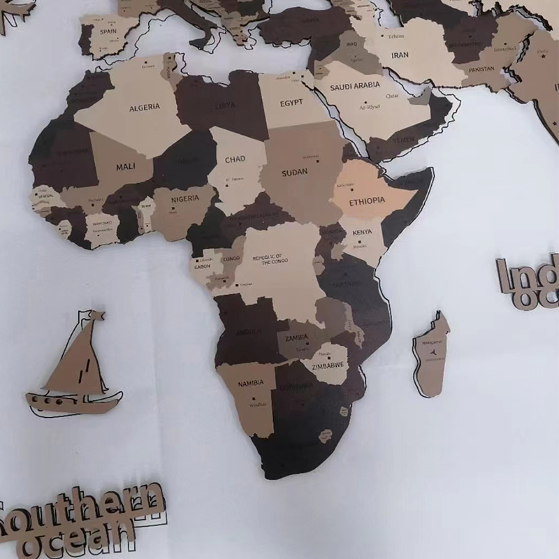 Bản đồ thế giới bằng gỗ 3D