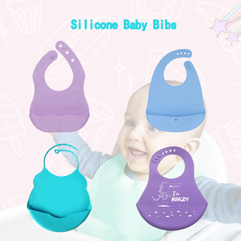 Bibs Bibs, Bibs em bé Silicone cho bé trai và bé gái, Bibs chống thấm mềm có thể điều chỉnh