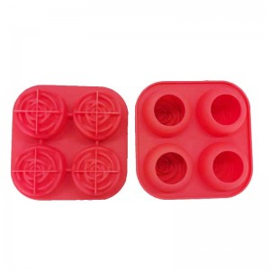 Silicone 3D Rose Ice Mold Khay đá lớn, làm cho 4 viên đá hình hoa dễ thương, Silicone Cao su vui vẻ Maker Ice Ball cho Cocktail Juice Whiskey Bourbon Freezer, máy rửa chén an toàn, ba màu