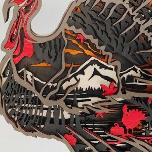 Cổ vật hồng hạc 3d động vật bằng gỗ