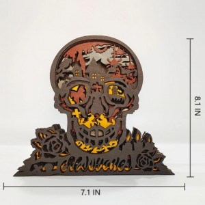 Trang trí thủ công bằng gỗ bộ xương 3D