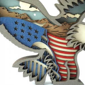 Trang trí thủ công bằng gỗ 3D Eagle