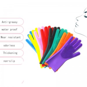 Găng tay rửa chén bằng silicon có thể tái sử dụng, rửa chén bằng bàn chải, găng taynhà bếp gia đình, vật tư chải chuốt thú cưng