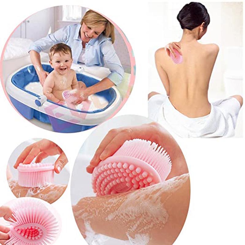 Silicone Body Scrubber Loofah tẩy tế bào chết cơ thể Bàn chải Loofah Brush cho trẻ emnhạy cảm với trẻ emnam tất cả da