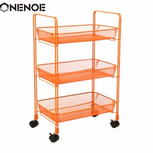 Onenoe Design Hyundai Metal Mesh 3 lớp lưu trữ quản lý đa năng tiện ích lăn xe đẩy nhà bếp nặng nề có thể tháo rời xe đẩy với giỏ