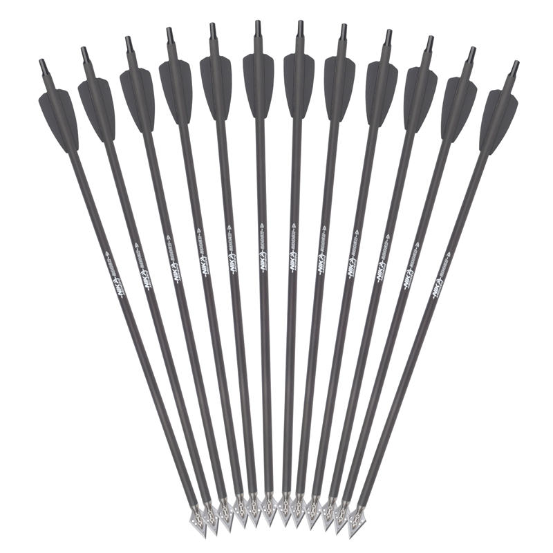 15 Inch ID6.2mm Carbon Mũi tên Bolt Với 2 Inch Đen Blade Đối với RX Cross Bow