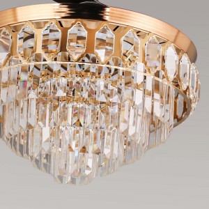 Quạt trần K007 với ánh sáng 3 màu 42 inch từ xa với loa Crystal Fan Chandelier