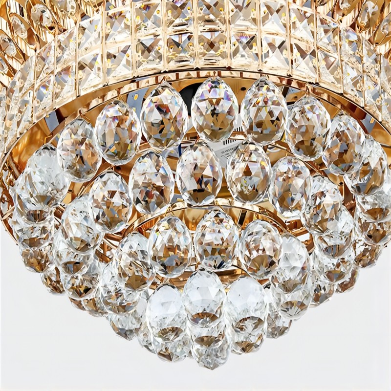 Quạt trần đèn chùm K006 có ánh sáng với điều khiển từ xa 42 inch 3 màu với đèn chùm quạt pha lê loa