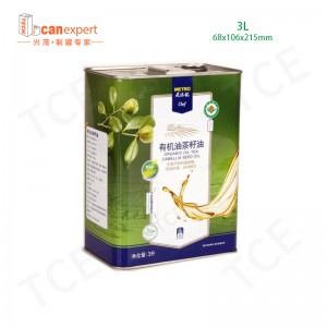 3l thực phẩm lớp hình chữnhật thêm dầu ô liu màu dầu ô liu có thể 2 lít/litre hình chữnhật