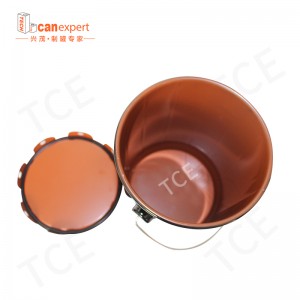 Tùy chỉnh trống kim loại thiếc sơn thùng thùng thép bằng sắt sơn bằng tay cầm bằng tay cầm vànắp hoa