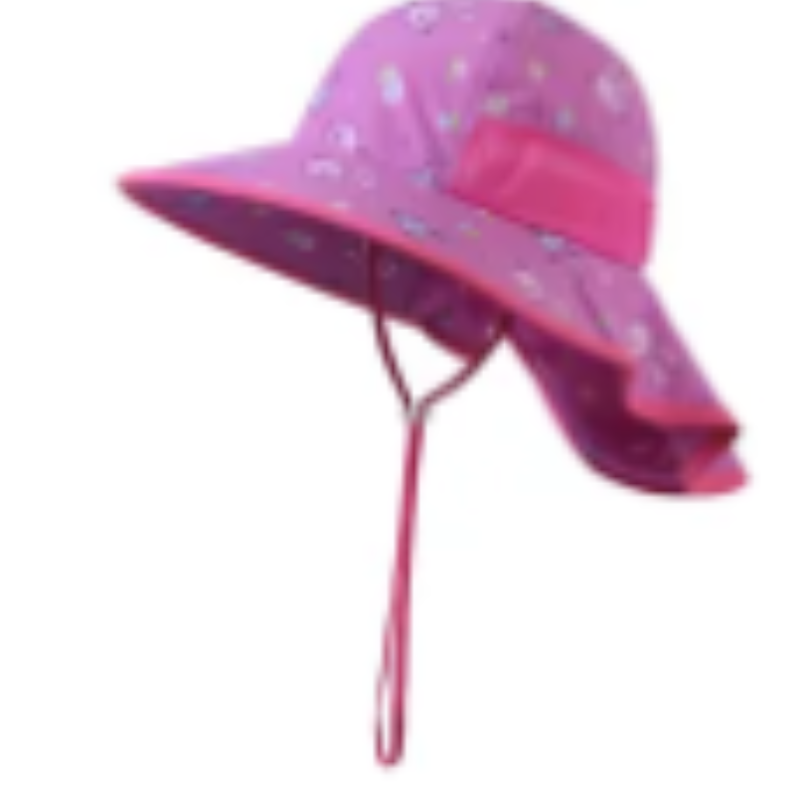 Tùy chỉnh in Bãi biển Sun Hat Kids Kids Summer Shield Mũ với chuỗi