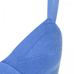 OEM mùa hèngày lễ sexy cutout eo hiệu ứng chéo áo len thông thường màu sắc rắn màu dệt kim mini phụnữ