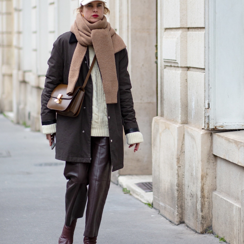 Kiểu khăn choàng trong các dịp/basic Wear/street Photography/2023-24 Mùa đông