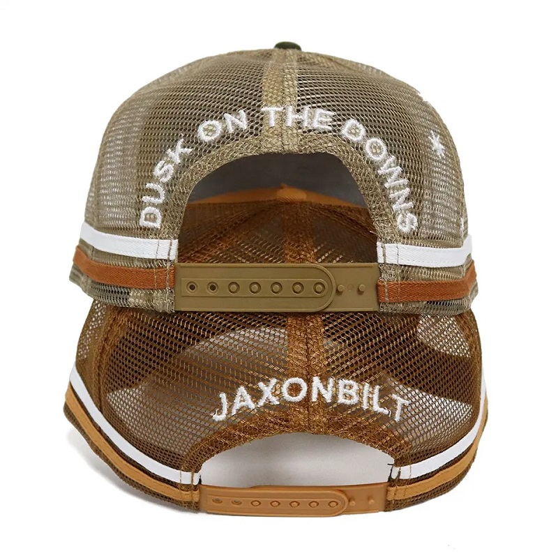 Bánnóng Tùy chỉnh 5 Bảng điều khiển Cotton Cotton Trucker Caps Custom Patch Custom With 2 Side Stripe Trucker Mũ xe tải