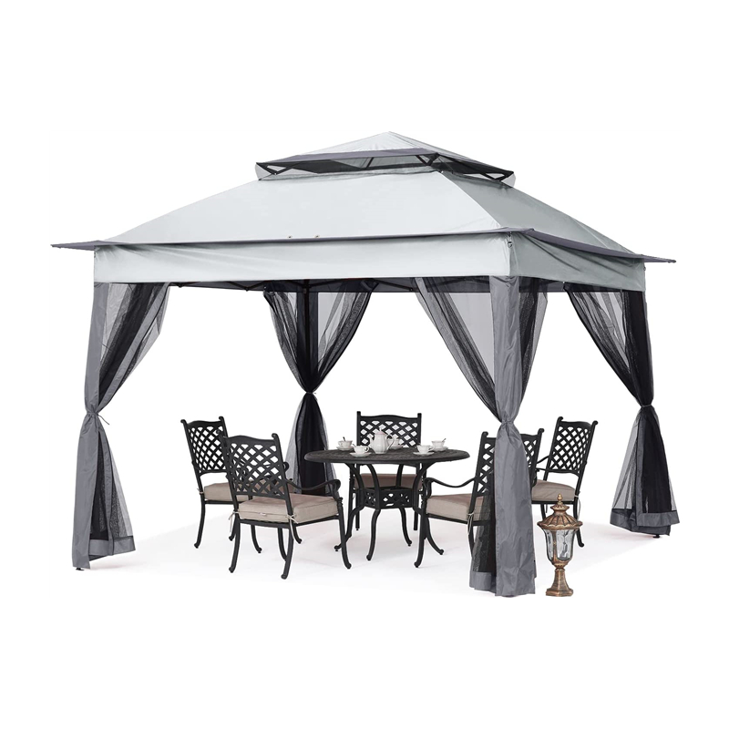 Vườn cung cấp Pergola Aluminumngoài trời Gazebo Hoạt độngngoài trời sử dụng với Muỗi Net, Grey