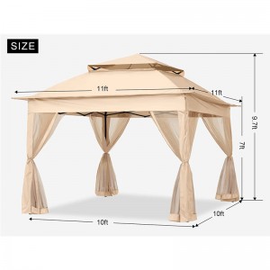 Vườn cung cấp Pergolanhômngoài trời Gazebo Hoạt độngngoài trời sử dụng với Muỗi Net, Vàngnhạt