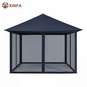 10x 10ft hiên hiênngoài trời GaZebo với lưới chống muỗi cho bãi cỏ, vườn, sân sau, màu xanh