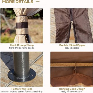 12 \\\\ \'x 10 \\\\\' 2 tầngngoài trời lềungoài trời cho sân trong với các bên có dây buộc, màu be