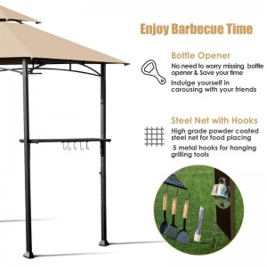 8 \\\\ \'x 5 \\\\\' 2-C-C-Top Top Grill Gazebo Outdoor Barbecue Gazebo Shelter với khung thép chắc chắn
