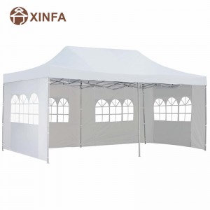 10x 20 ft Pop Up Party Wedding Wedding Gazebo Shelter với 4 bức tường bên có thể tháo rời màu trắng