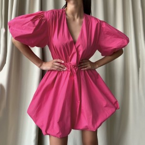 Váyngắn tay 2023 chiếc váy công chúa tay áo đèn lồng