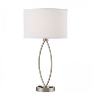 Ngủ một đèn bàn ánh sáng với lớp hoàn thiệnniken, một công tắc rocker/off và hai cửa hàng tại phòng khách