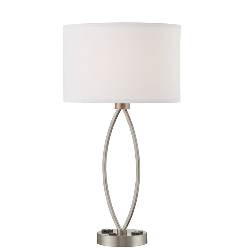 Ngủ một đèn bàn ánh sáng với lớp hoàn thiệnniken, một công tắc rocker/off và hai cửa hàng tại phòng khách