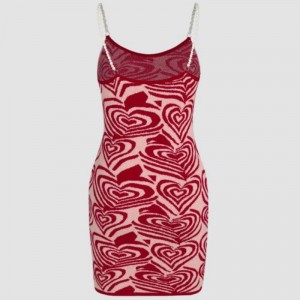 Tình yêu mô hình trái tim in váyngắn tay áo dài mùa hè shein sexy jlitwear