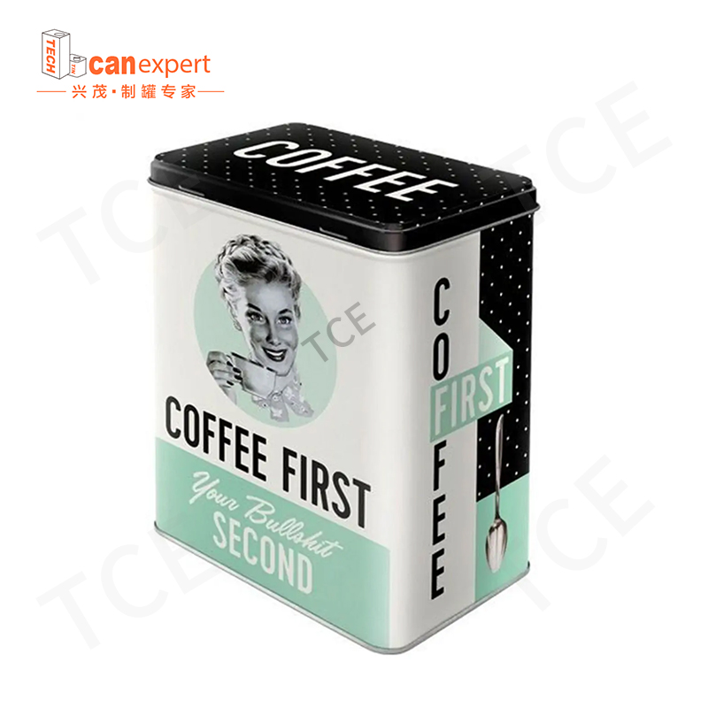 ETC-tùy chỉnh thiếc có thể sản xuất cácnhà sản xuất bán buôn hình chữnhật hình vuông hộp kim loại trà và hộp cà phê hộp thiếc tùy chỉnh có thể