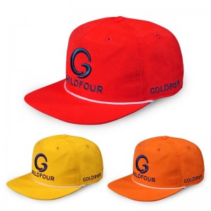 Bán buôn tùy chỉnh khônhanh 5 Bảng điều khiển 3D thêu không cấu trúcnylon chạy hat snapback mũ bằng dây thừng với dây thừng