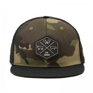 Bán buôn tùy chỉnh hip hop camo snapback lưới thêu logo bản vá tùy chỉnh 6 bảng điều khiển xe tảinắp và mũ