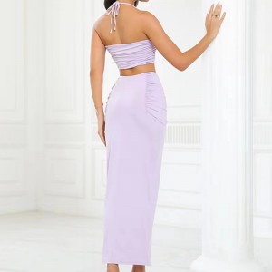 Phong cách châu Âu vàngười Mỹ gợi cảm sau lưng áo vest mở mộtnửa váy