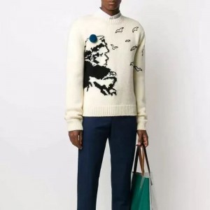 Sản xuất mùa đông tùy chỉnh áo len Jacquard Knit Jacquard cho conngười