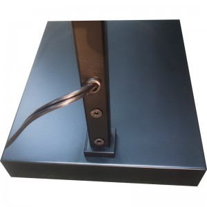 Đèn sàn khách sạn Waterwalk với lớp hoàn thiện màu đen mờ ở ghế sofa bên cạnh phòng khách