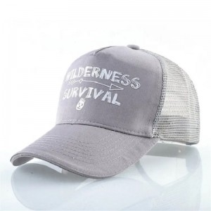 Tùy chỉnh in màu vàng cotton da lộn có cấu trúc 6 mũ lưới mũ bóng chày mũ xe tải bóng chày