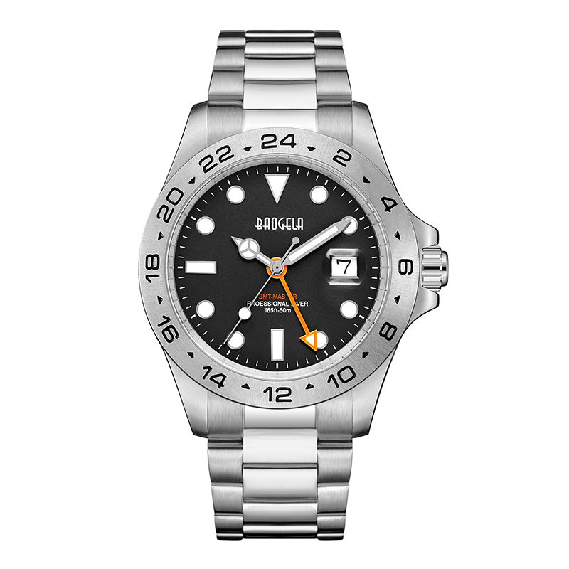 Đàn ông Baogela XEM LỰA 304 Thép không gỉ Chuyển động Thụy Sĩ Dial Dial 50Bar Ashion Business Relogio Masculino Wristwatch 22806