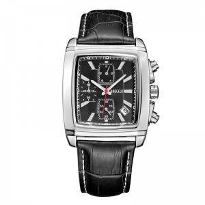 Baogela hình chữnhật Dial Dial Dây đeo dây đeo chonam giới thông thường đồng hồ bấm giờ thạch anh đồng hồ đeo tay Montre Reloj чаы
