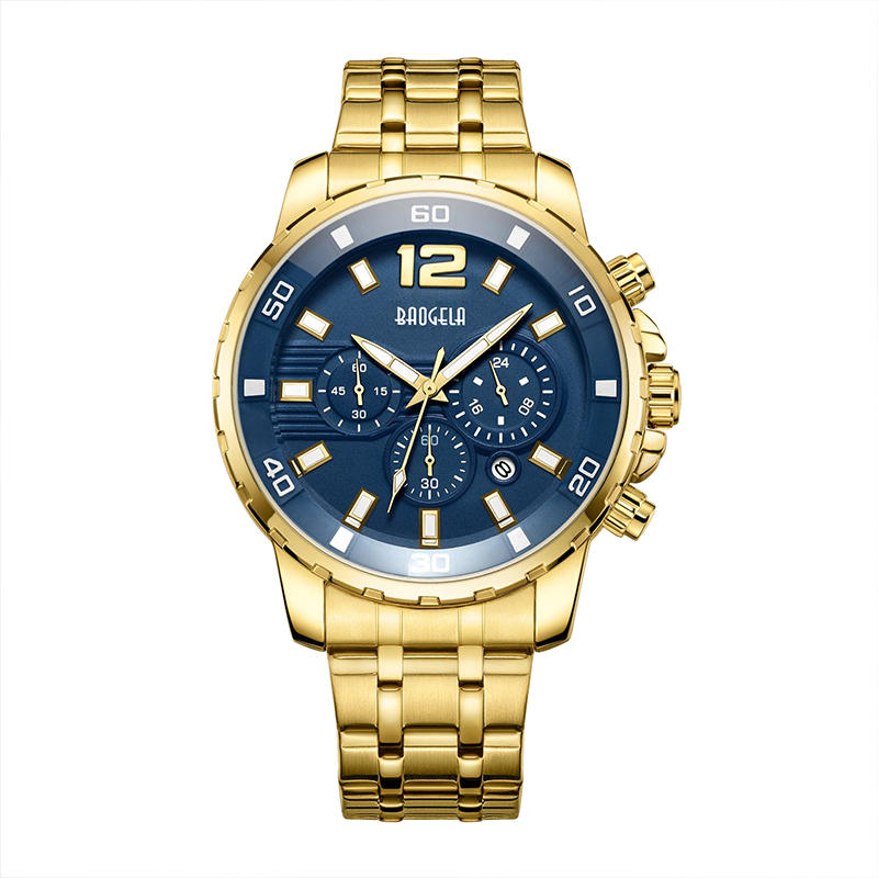 Baogela Quartz Men Gold Watch Gold Top Thương hiệu quân đội xa xỉ Đồng hồ Đồng hồ Đàn ông Relogio Nam tính Business Wristwatch 22700