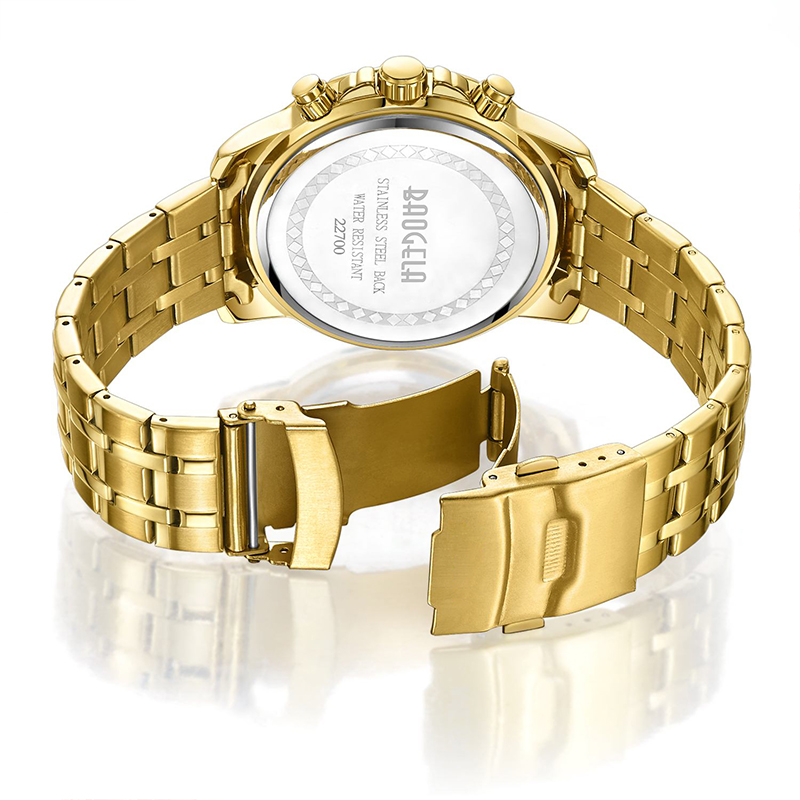 Baogela Quartz Men Gold Watch Gold Top Thương hiệu quân đội xa xỉ Đồng hồ Đồng hồ Đàn ông Relogio Nam tính Business Wristwatch 22700