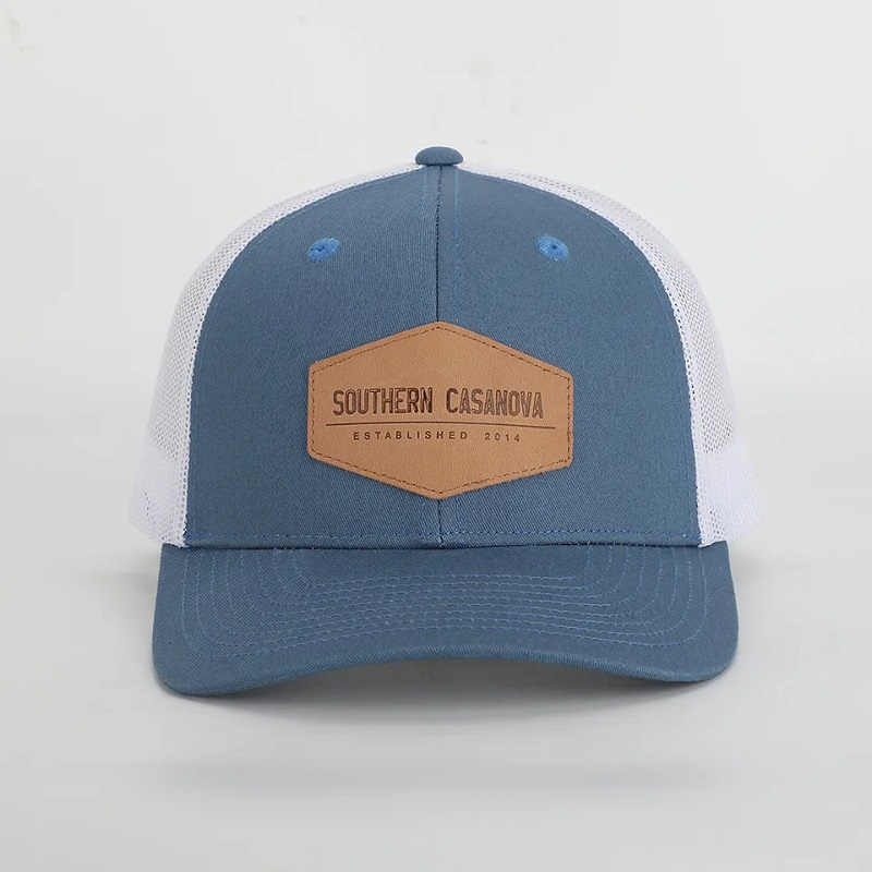 Tùy chỉnh chất lượng cao 6 Bảng điều khiển Richardson 112 Cap Style Cotton có cấu trúc lưới Trucker với miếng vá da