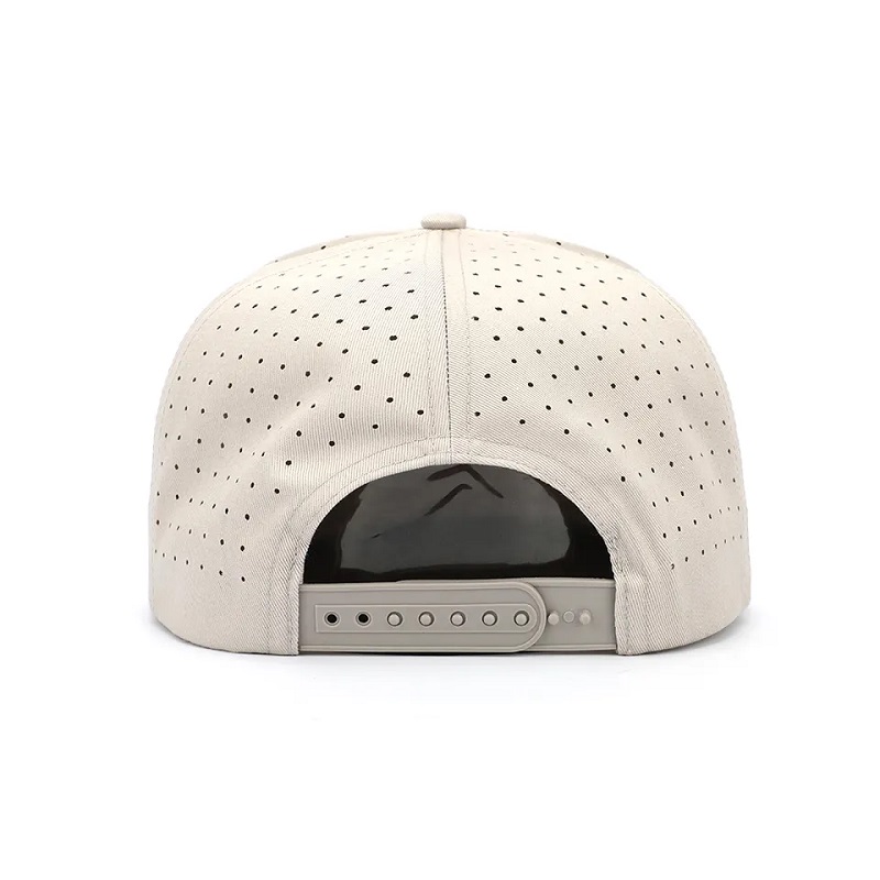 Bán buôn tùy chỉnh chất lượng cao 7 Bảng điều khiển phẳng vành in logo bản vá snapback, laser cắt lỗ hổng đàn ông mũ