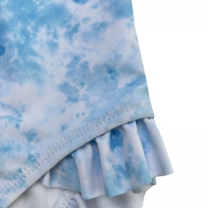 Màu xanh gradient flounce in đồ bơi trẻ em