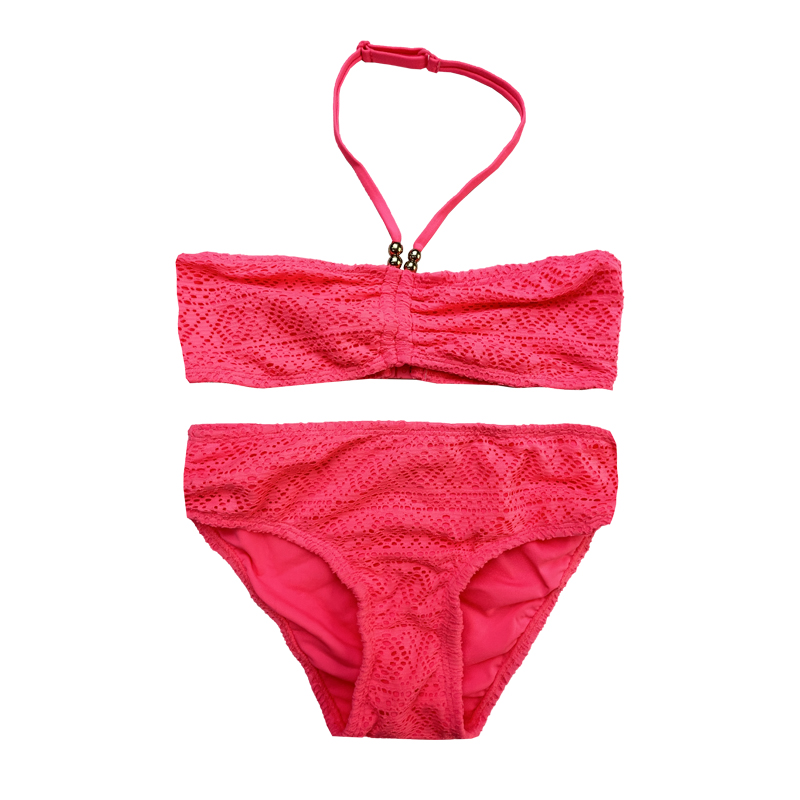 Halterteck ren hai mảnh trẻ em đồ bơi