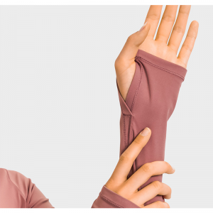 Cắtngón tay-Cot o cổ Yoga Shirtd