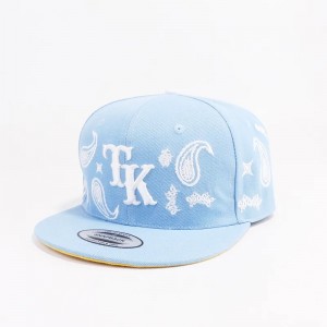 Bán buôn màu đen tùy chỉnh mũ Snapback 100% acrylic hip hop mũ snapback mũ thêu mũ hóa đơn phẳng