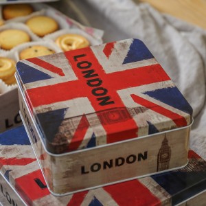 Hộp cookie hộp kẹo hộp kẹo hình vuông hộp thiếc