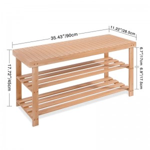 Tầng thứ 3 vào cửa lưu trữ lưu trữ Bamboo Rack Băng ghế dự bị