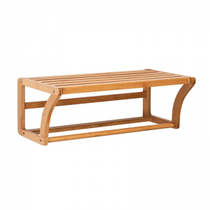 Kệ gắn tường tre với thanh khăn