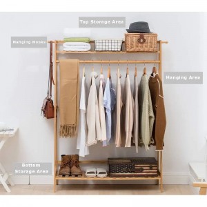 Giá đỡnặngnề để treo quần áo tre áo khoác sànnhà tủ quần áo tre